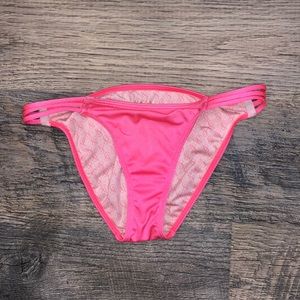 Victoria’s Secret XS Metallic Pink Strappy Bikini Bottom